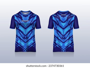 Sport design jersey abstract for football soccer, racing, esport, running, water blue color
