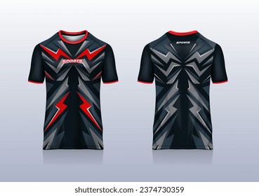 
Sport design jersey thunder red abstract for football soccer, racing, esport, running