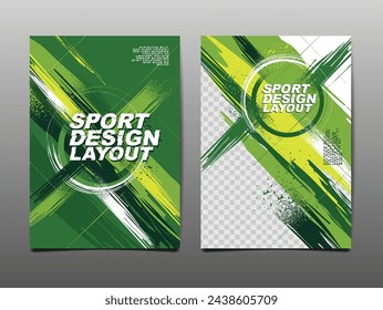 Sport Design Layout ,template Design, Sport Background, green tone, vector