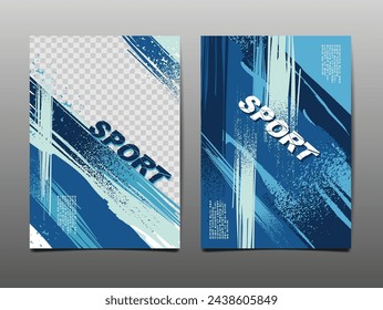 Sport Design Layout ,template Design, Sport Background, blue tone, vector