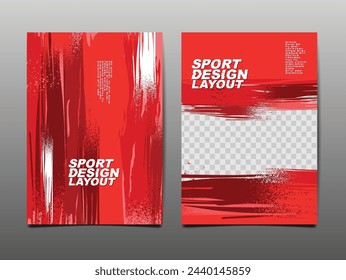 Diseño de diseño deportivo, diseño de plantilla, fondo deportivo, tono rojo