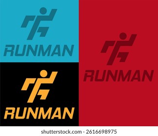Sport design logo, RUNMAN logo, run logo, running logo simple and modern