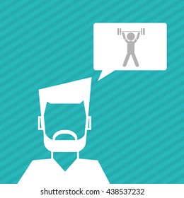 Sport design. man icon. Flat illustration, vector graphic