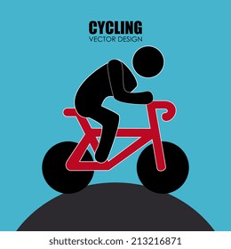 Sport design over blue background, vector illustration