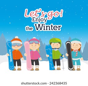 Sport design over blue background, vector illustration.