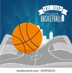 Sport design over blue background, vector illustration.