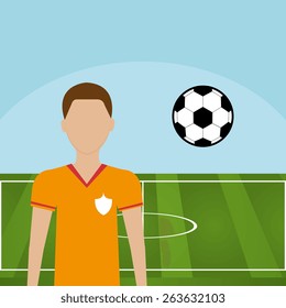 Sport design over blue background, vector illustration.