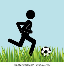 Sport design over blue background, vector illustration.
