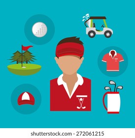Sport design over blue background, vector illustration.