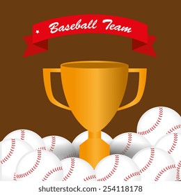 Sport design over brown background, vector illustration.