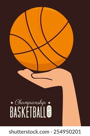Sport design over brown background, vector illustration.