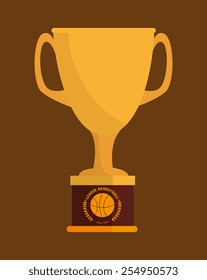 Sport design over brown background, vector illustration.