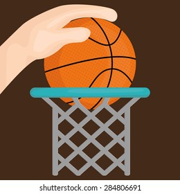 Sport design over brown background, vector illustration.