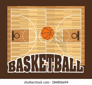 Sport design over brown background, vector illustration.