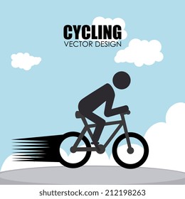 Sport design over cloudscape background, vector illustration 