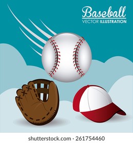 Sport design over cloudscape background, vector illustration.