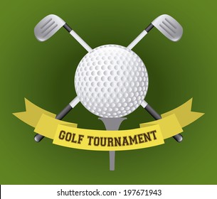 Sport design over green background, vector illustration