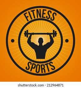 sport design over orange background vector illustration
