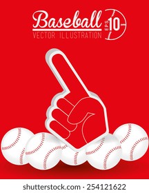 Sport design over red background, vector illustration.