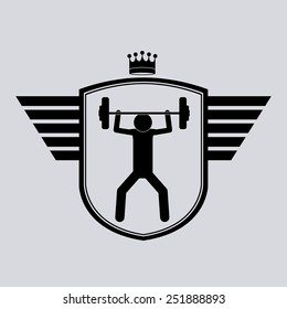 Sport design over white background, vector illustration.