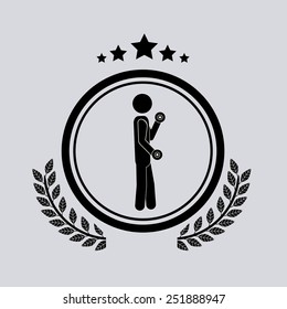 Sport design over white background, vector illustration.
