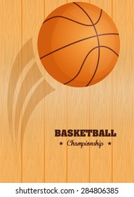 Sport design over wooden background, vector illustration.