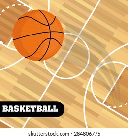 Sport design over wooden background, vector illustration.