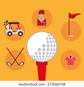 Sport design over yellow background, vector illustration.