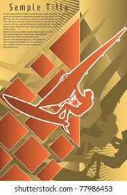 Sport Design Poster Series Windsurfing. Vector Illustration.