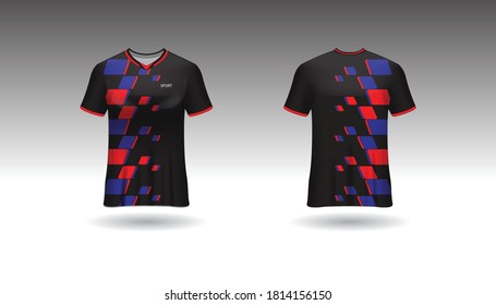 Sport design template  football jersey vector for football club. uniform front and back view.