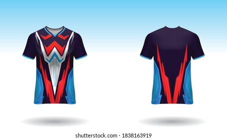 Sport design template  football jersey vector for football club. uniform front and back view