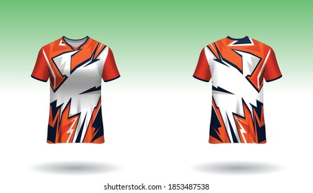 Sport design template  football jersey vector for football club. uniform front and back view.