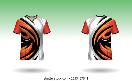 Sport Design Template  Football Jersey Vector For Football Club. Uniform Front And Back View.