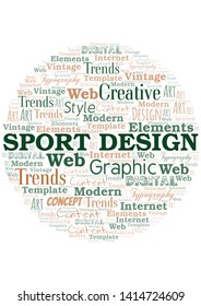Sport Design word cloud. Wordcloud made with text only.