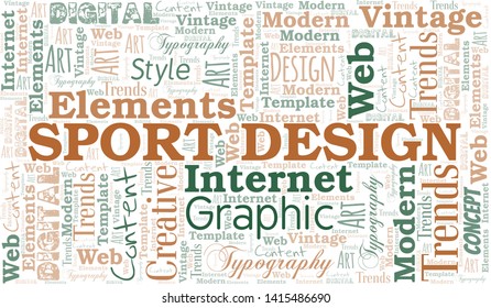 Sport Design word cloud. Wordcloud made with text only.