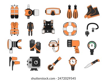 Sport Diving Equipment Element Set