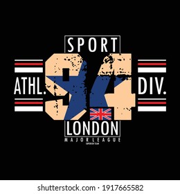 Sport Division Athletic Stylish Typography Graphic T shirt Stock Vector Illustration Design 