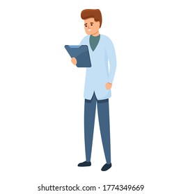 Sport doctor analyze diagnostic icon. Cartoon of sport doctor analyze diagnostic vector icon for web design isolated on white background