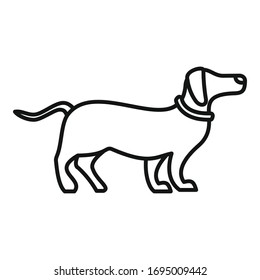 Sport dog training icon. Outline sport dog training vector icon for web design isolated on white background