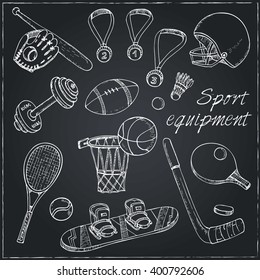 Sport doodles elements background. Vector illustration.