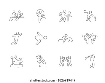 sport doodles isolated on white. sport icon set for web design, user interface, mobile apps and print