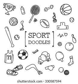 Sport doodles set