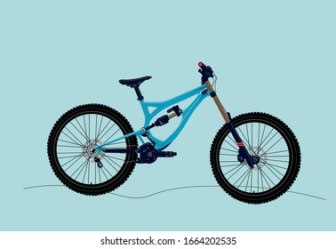 sport downhill bike on the background