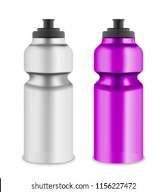 Sport drink bottle for fitness isolated on white. Drink plastic container for sport lifestyle.