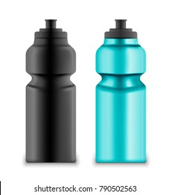 Sport drink bottle for fitness isolated on white. Drink plastic container for sport lifestyle.