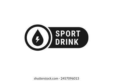 Sport drink label or Electrolytes drink label vector isolated. Best Electrolytes drink label vector for product design element and more.
