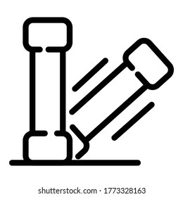 Sport dumbbell icon. Outline sport dumbbell vector icon for web design isolated on white background