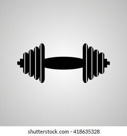 Sport dumbbell sign icon. Solid vector
