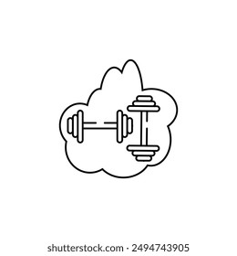 sport dumbbell vector type icon