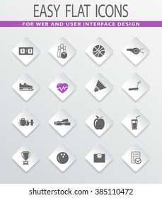 Sport easy flat web icons for user interface design